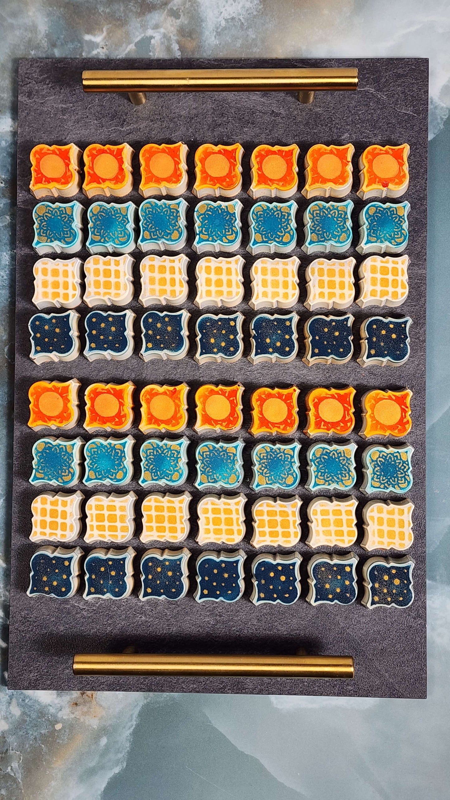 Arabesque Grandeur Box - 56 Artisanal Pieces on Marble Tray