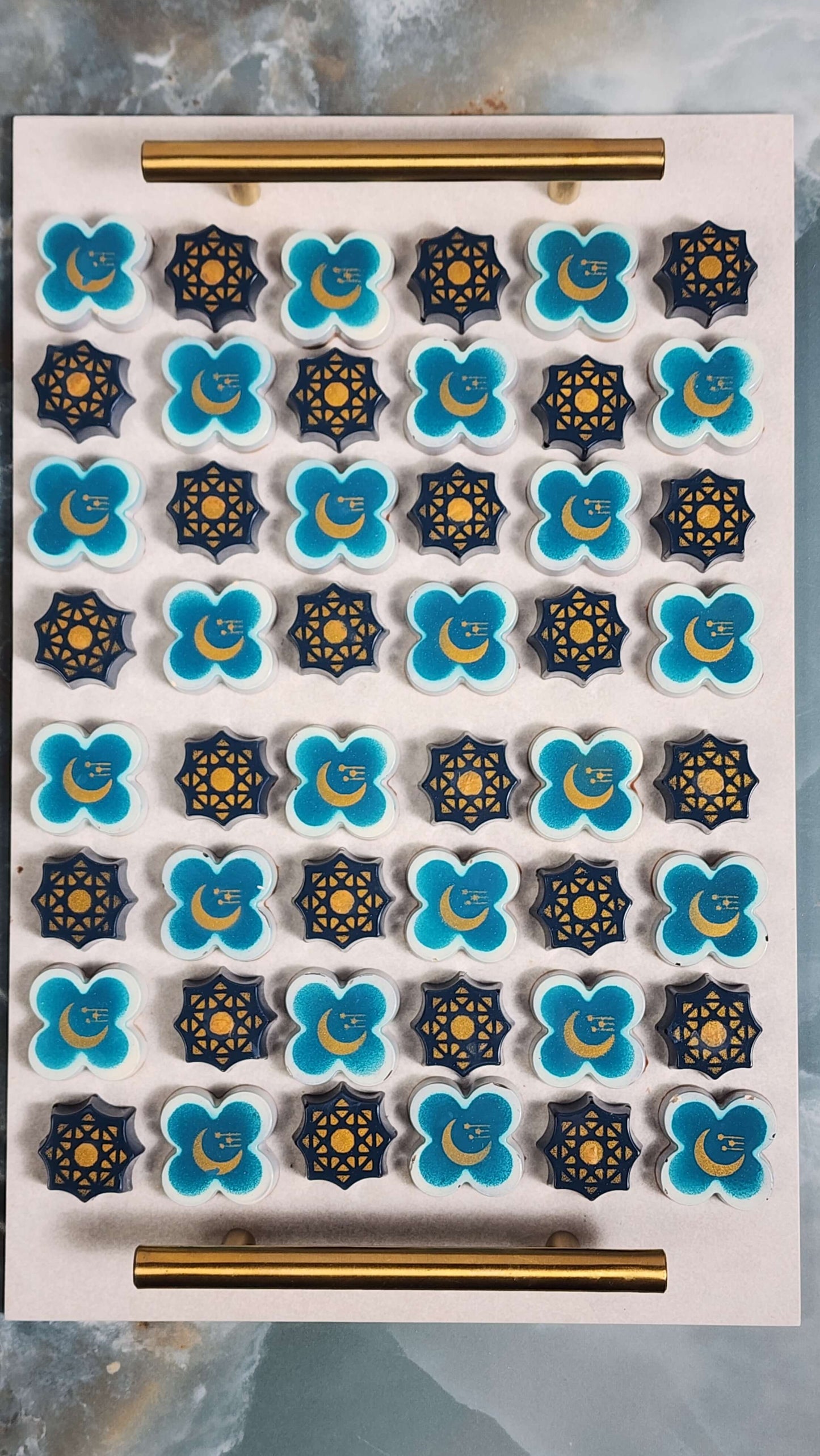 Mosaic Masterpiece Collection - 48 Artisanal Pieces on Marble Tray