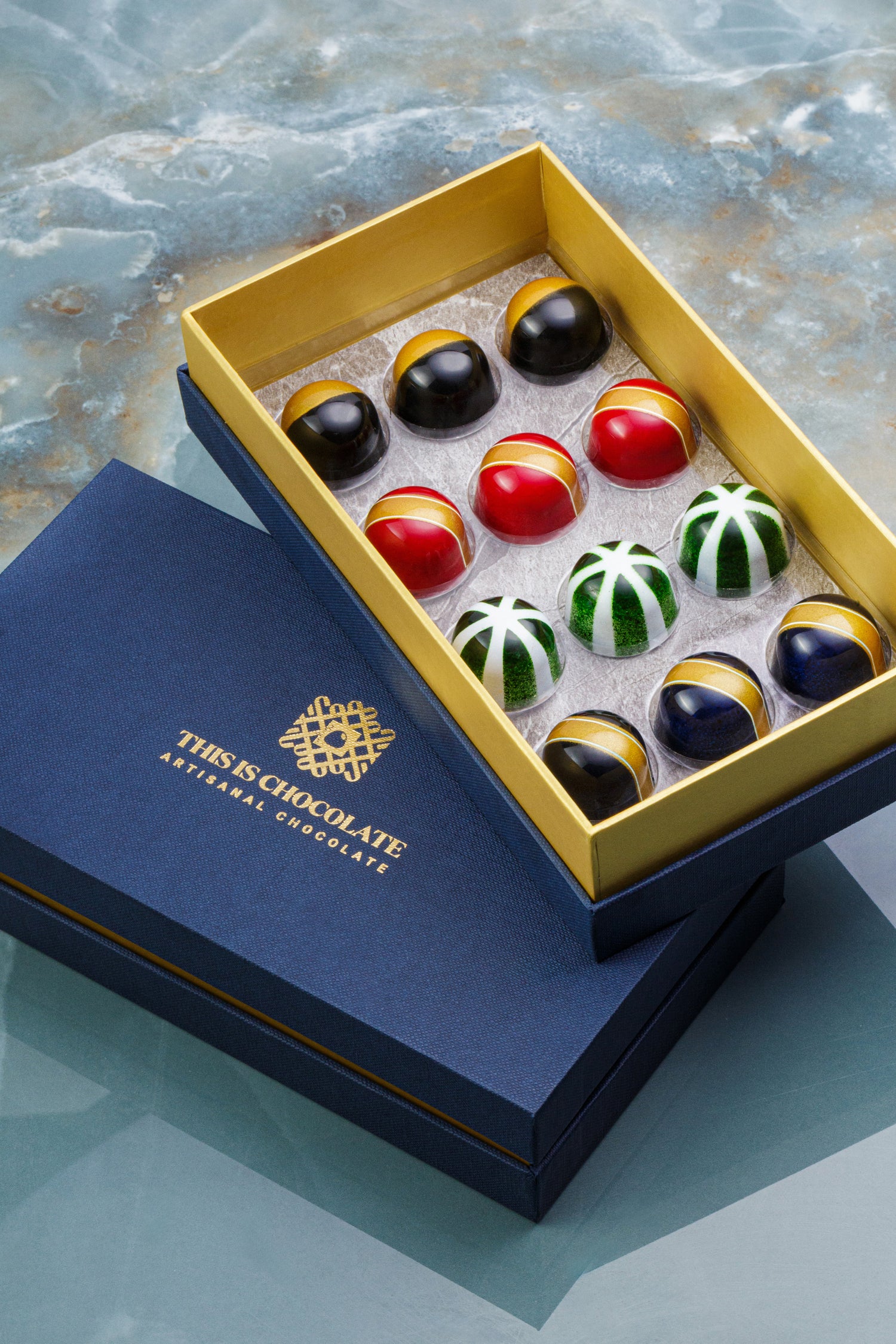 Christmas Cheer Box 12 Piece Artisanal Belgian Chocolate by This is Chocolate