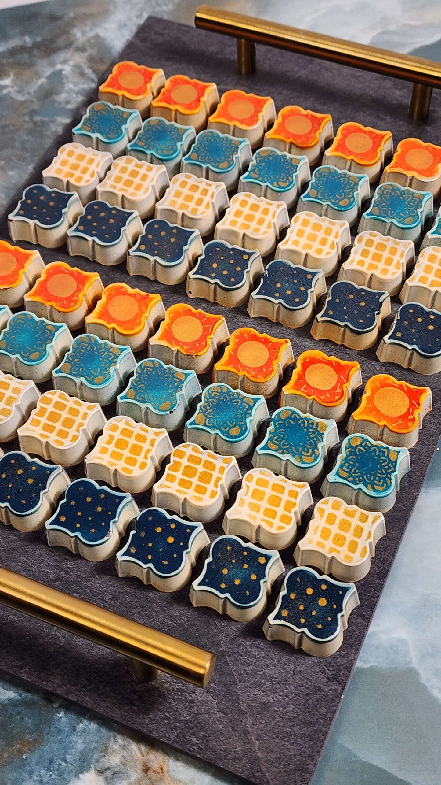 Arabesque Grandeur Box - 56 Artisanal Pieces on Marble Tray